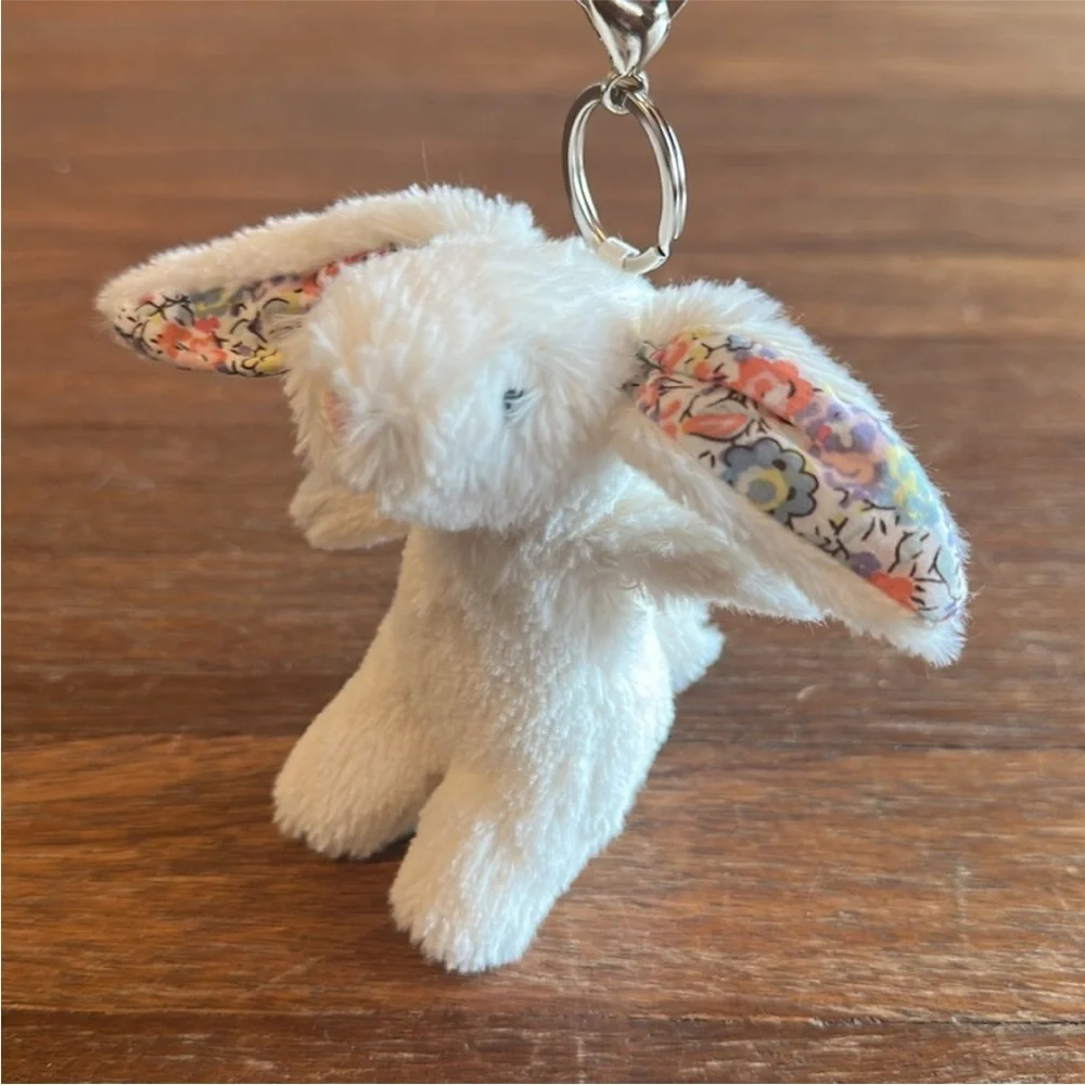 White Bunny Plush Keychain Rabbit Bag Charm Cute Kawaii Gifts Backpack Accessory